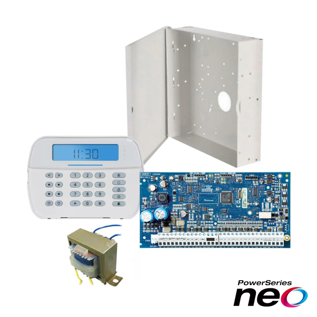 KIT DSC NEO32 LCD HIBRID TECL LCD HS2LCDRF9N + CENT HS2032PCBSPA+ TRAFO+ GABINETE PC5003C