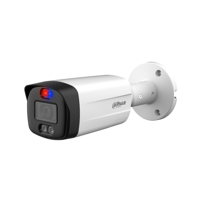 Camara HDVCI bullet 5MP Active Deterrence dual Iluminacion 40m lente DH-HAC-ME1509THN-A-PV-0280B-S2.