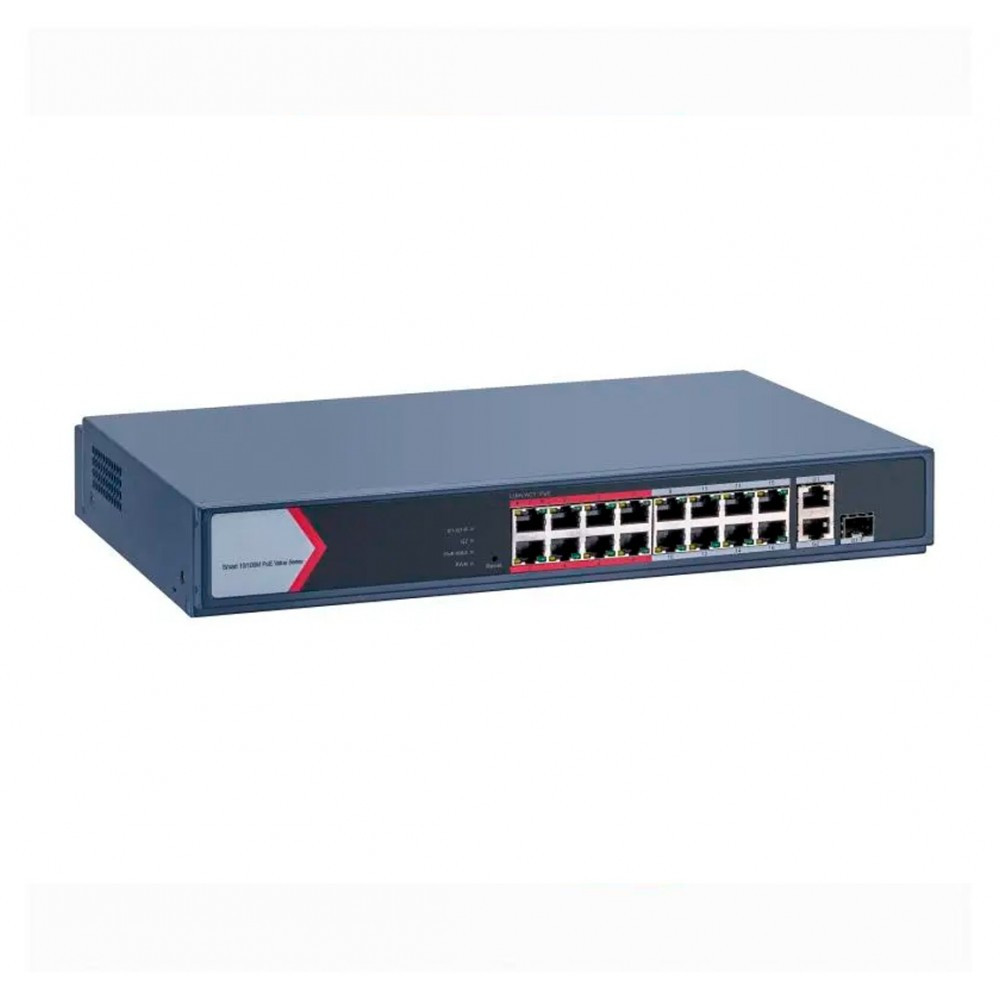 Switch 16FE PoE +1GE + 1SFP Smart DS-3E1318P-EI/M Hikvision