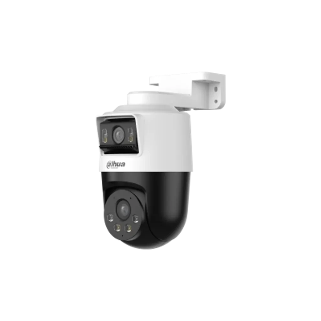 DH-IPC-PTS1439BP-E2-S-PV-0360B. Cámara PT Dahua 4 MP + Cámara Fija 4 MP Lente 3.6mm, Audio bidireccional, Seguimiento inteligente, Detección de Humanos y vehículos, SMD Plus, Luces Disuasivas