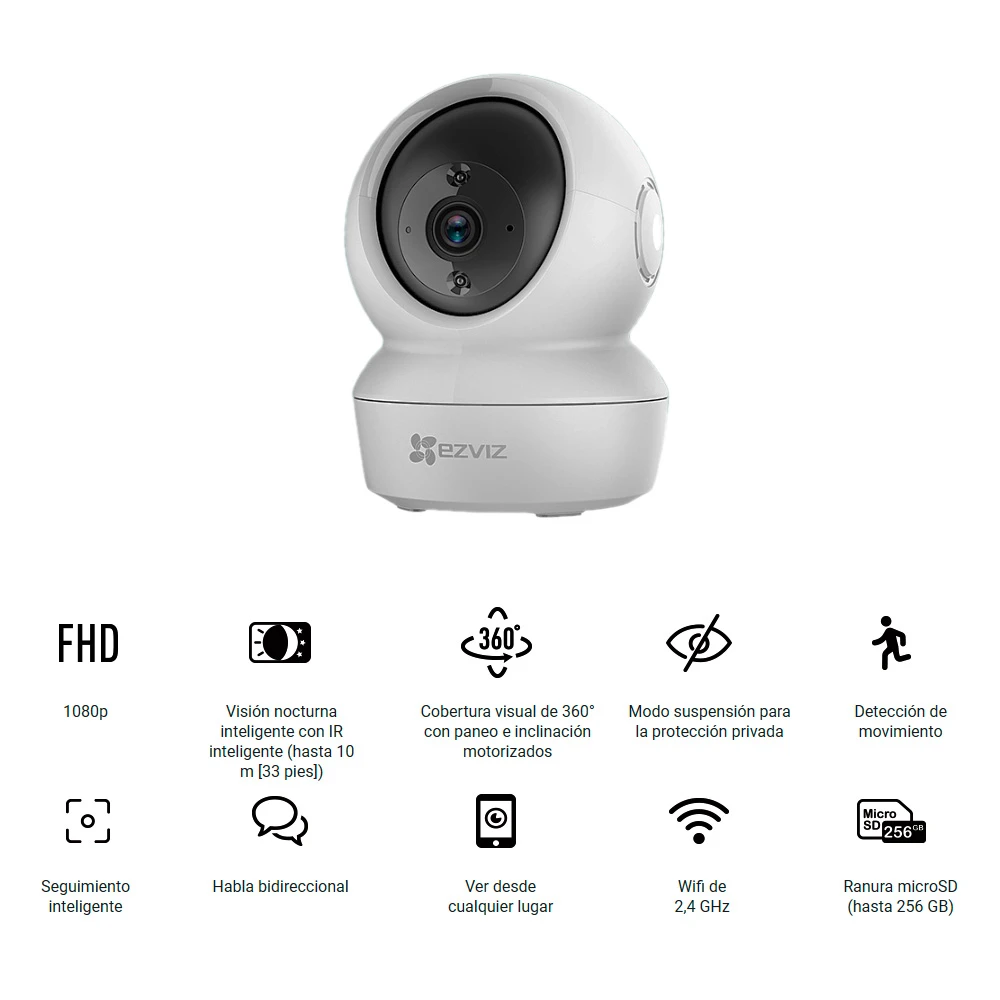 Camara  Ezviz C6N 2Mp, Smart Tracking, Ir10M A0-1C2Wfr