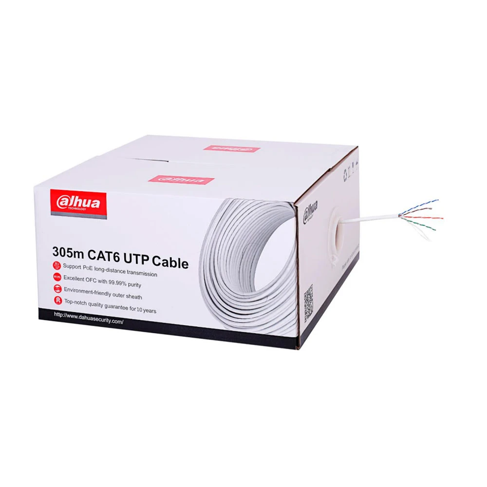 Cable Dahua Utp Cat6 100% Cobre 305 Metros Pfm9201-6Un-C