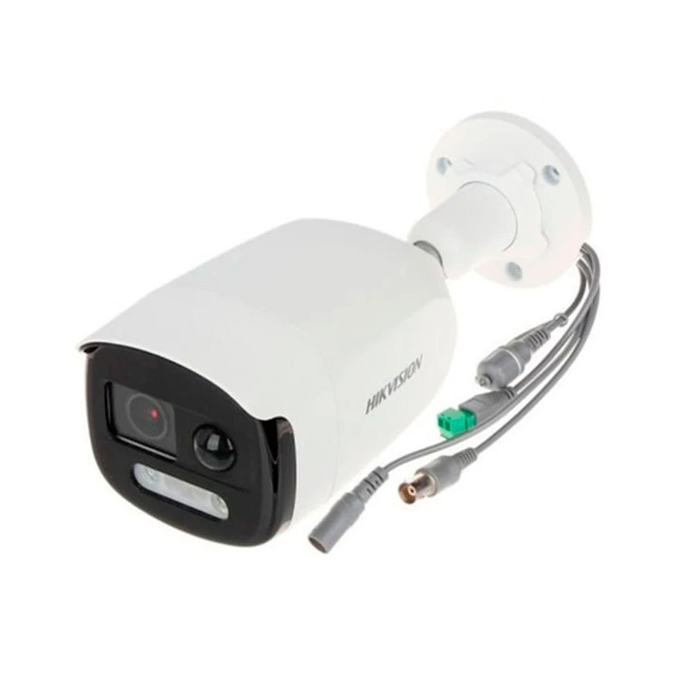 Cámara Bullet TVI 2MP ColorVu IR40m Sirena Micrófono y PIR DS-2CE12DF3T-PIRXOS 2.8MM Hikvision