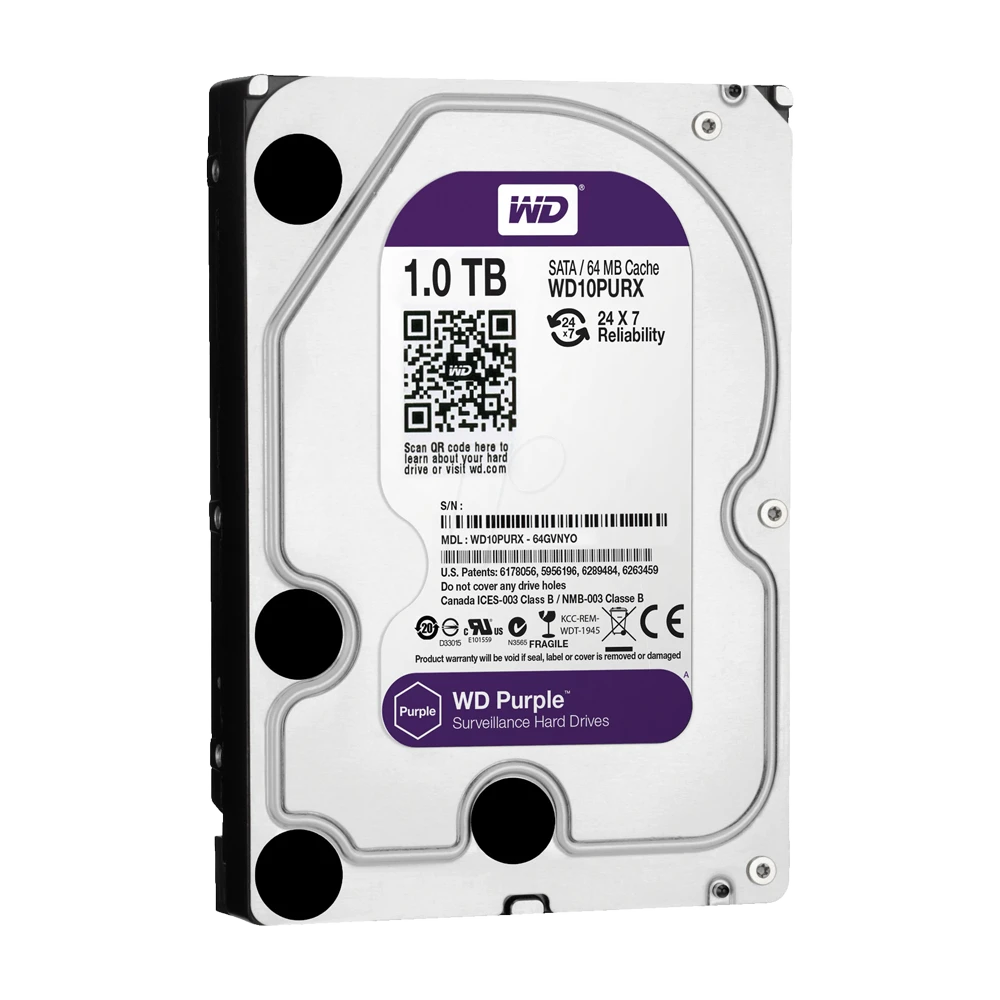 Disco Duro Western Digital Purple 1Tb 3,5 SATA 5400 RPM WD10PURZ *