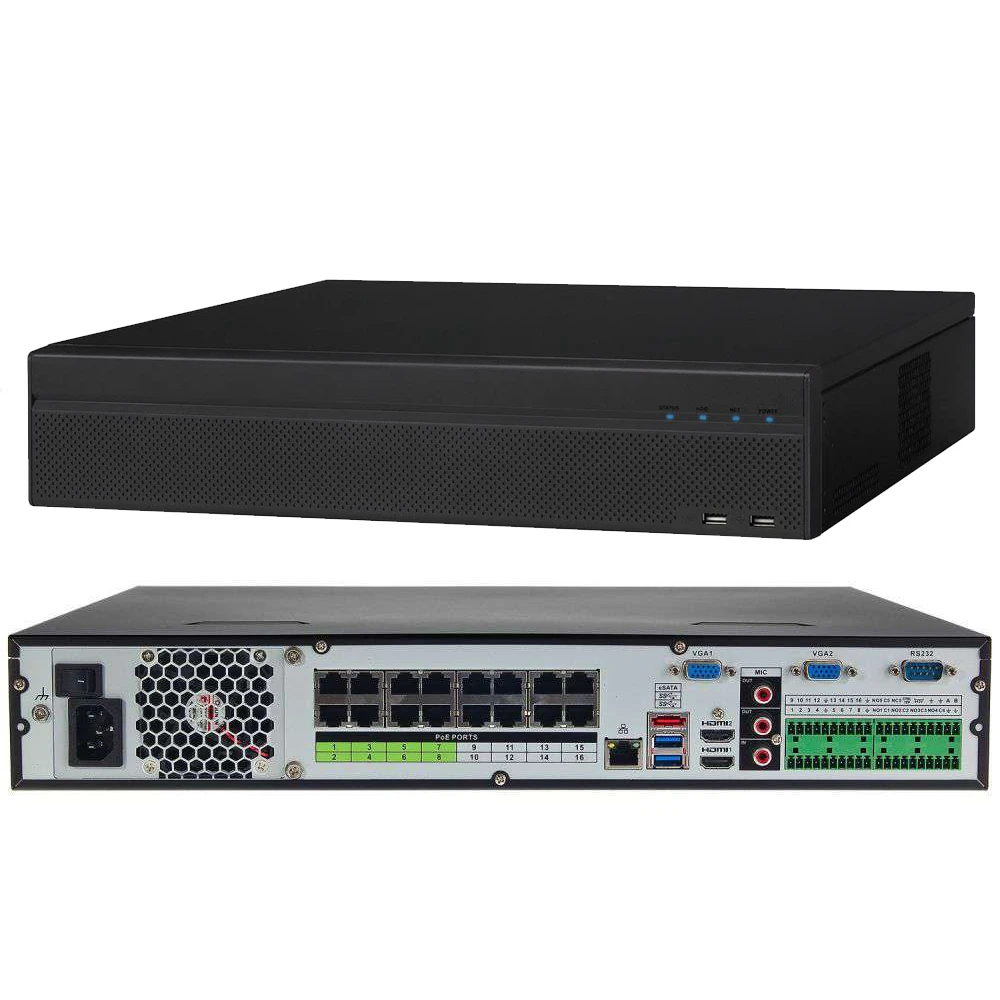 Nvr Dahua 64 Canales 1.5U 16Poe 4K y H.265 Grabadora De Video En Red Profesional Dhi-Nvr5464-16P-4Ks2E*