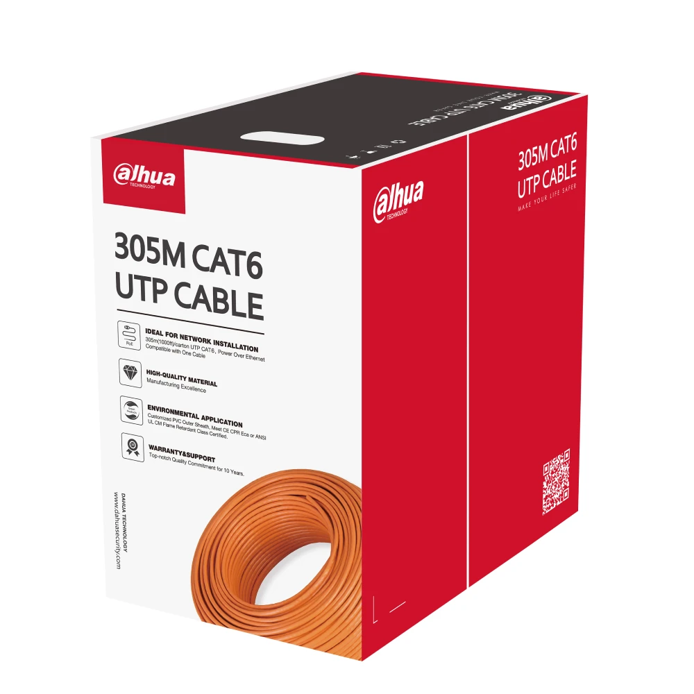 Cable Dahua 70% Cobre Cat6 305 Mts Dh-Pfm9221-6Un-C-V2