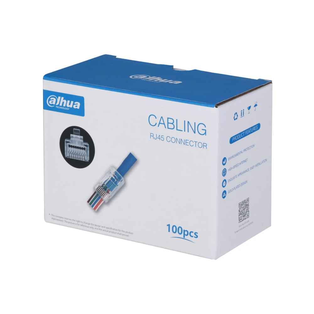 Caja Conectores RJ45 CAT5 100 Unidades Dahua DH-PFM976-531-PT