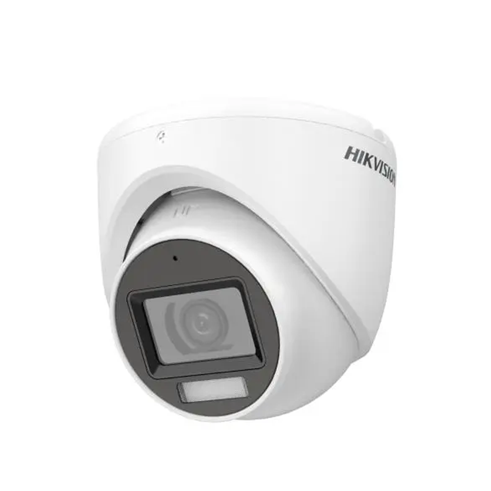 Cámara Domo Hikvision TVI 2MP IR30M Luz Blanca 20M y Mic DS-2CE76D0T-LMFS 2.8mm*