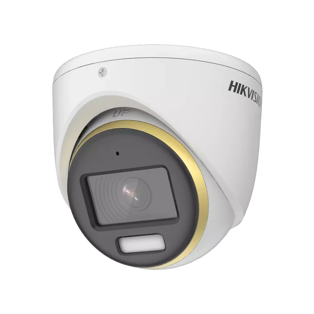 Cámara Domo Hikvision TVI 2MP Luz 20M ColorVu con Micro. DS-2CE70DF3T-MFS 2.8mm*