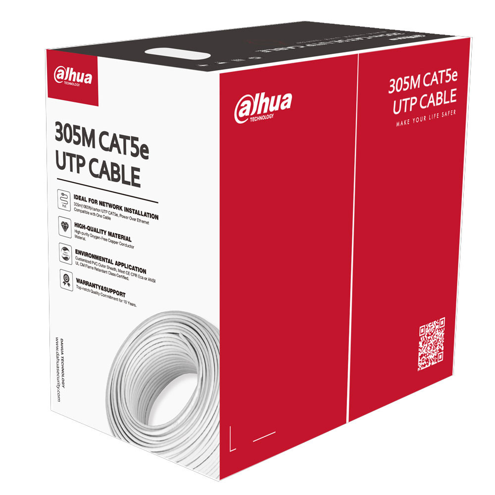 Dahua DH-PFM920I-5EUN Cable UTP CAT5E Unifilar 100% Cobre de 305m