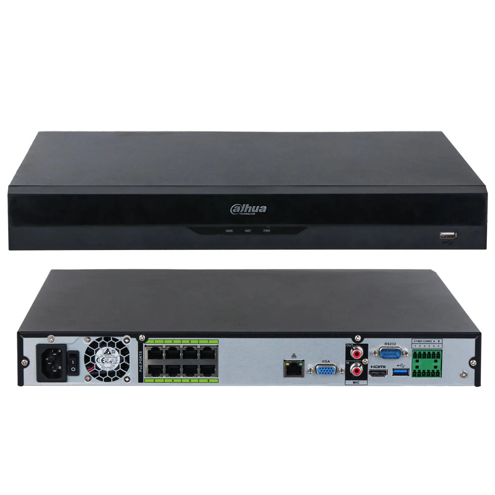 Dahua DHI-NVR5216-8P-EI NVR 16 Canales 2 Discos 8 Puertas POE con Inteligencia Artificial