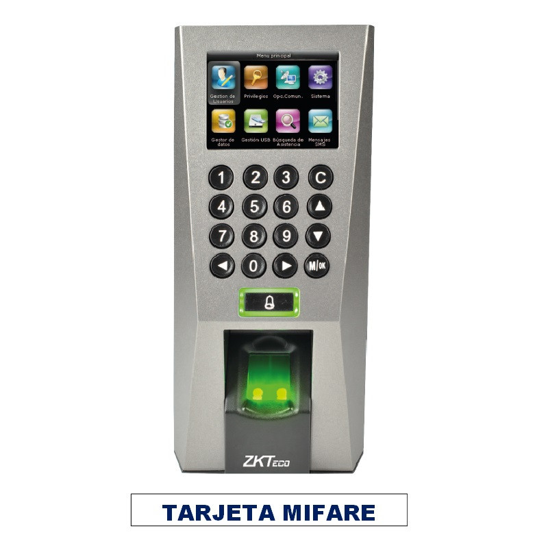 LECTOR STANDALONE HUELLA-CLAVE-TARJETA MIFARE INT ZK F18M