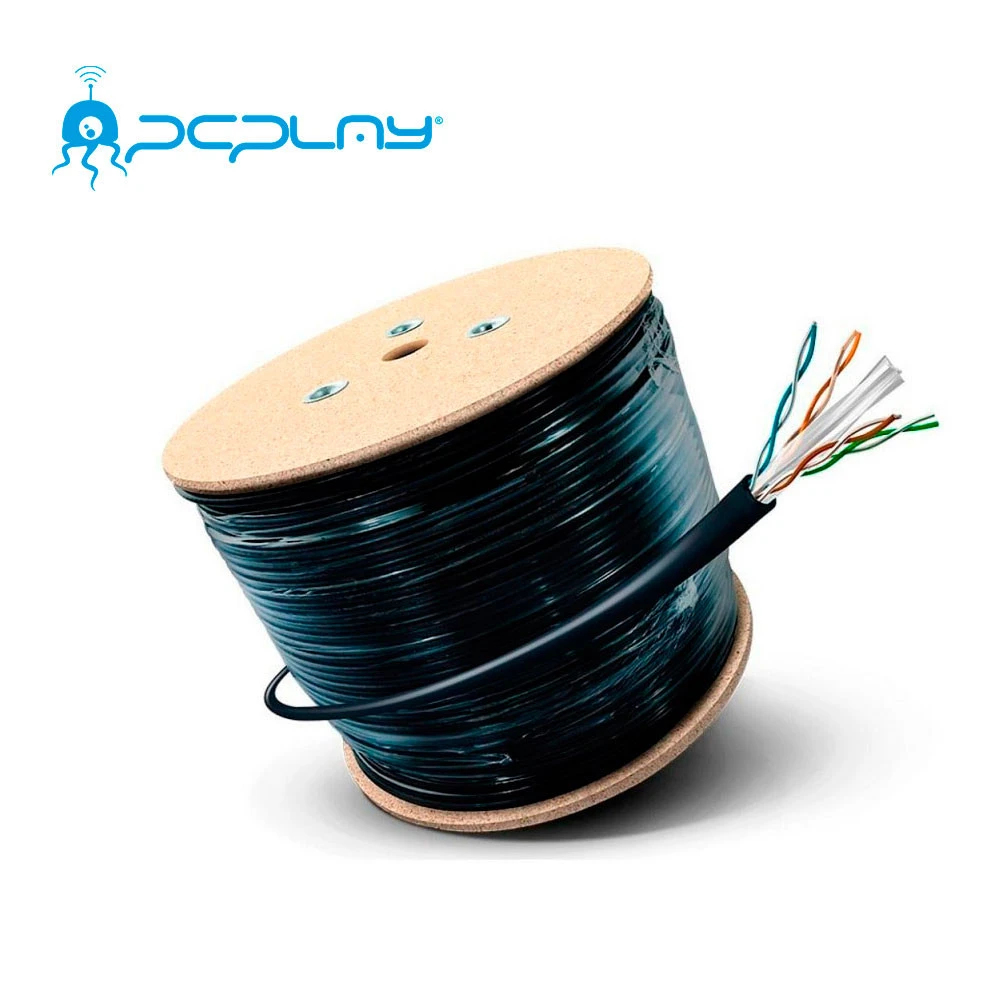 CABLE UTP CAT5 EXTERIOR BOBINA 85% COBRE 8 CONDUCTORES 0.5MM CCA.GROSOR CABLE 5.1MM PVC 24 AWG 305MT