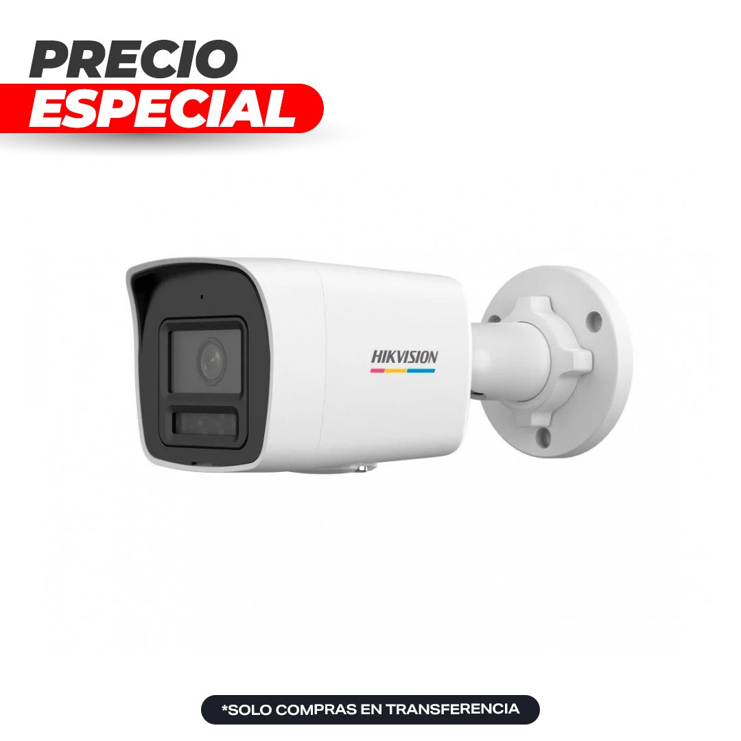 Cámara IP 2MP ColorVu Smart Dual Light 30m Audio PoE DS-2CD1027G2H-LIU 2.8mm Hikvision