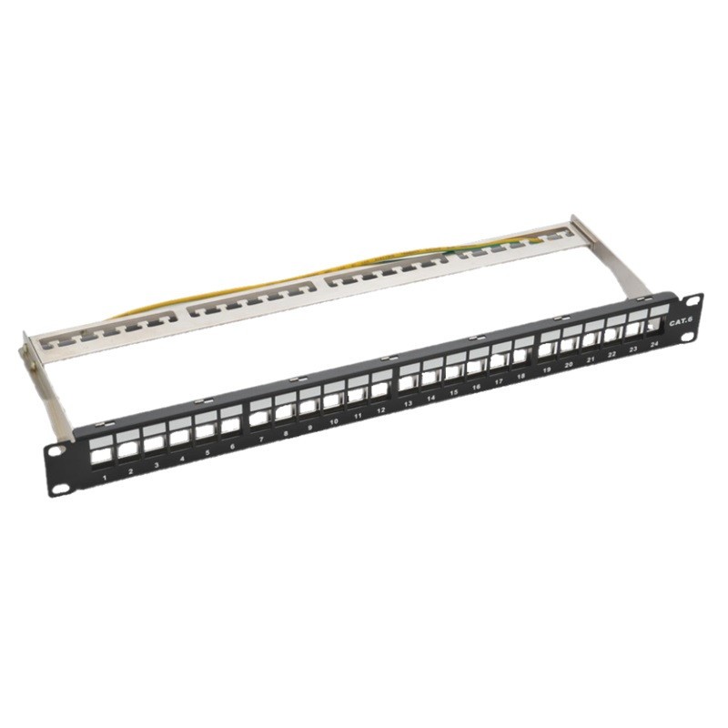 PATCH PANEL DESCARGADO BLINDADO BDN 24P 1U ETIQUETABLE