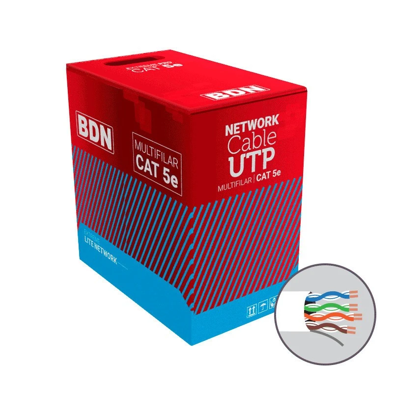 CABLE UTP CAT5E BDN 24AWG BLANCO MULTIFILAR 305M COBRE BDN-5EMF100C