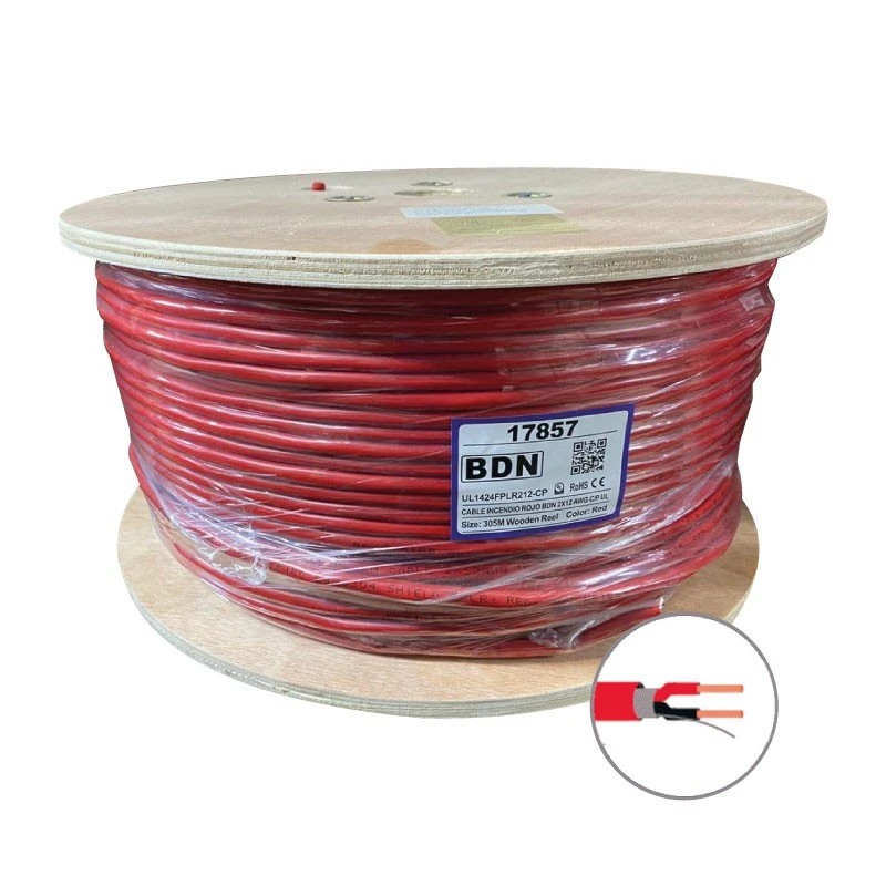 CABLE INCENDIO UL ROJO BDN 2X12 AWG C-P LSZH UL1424FPLR212-CP