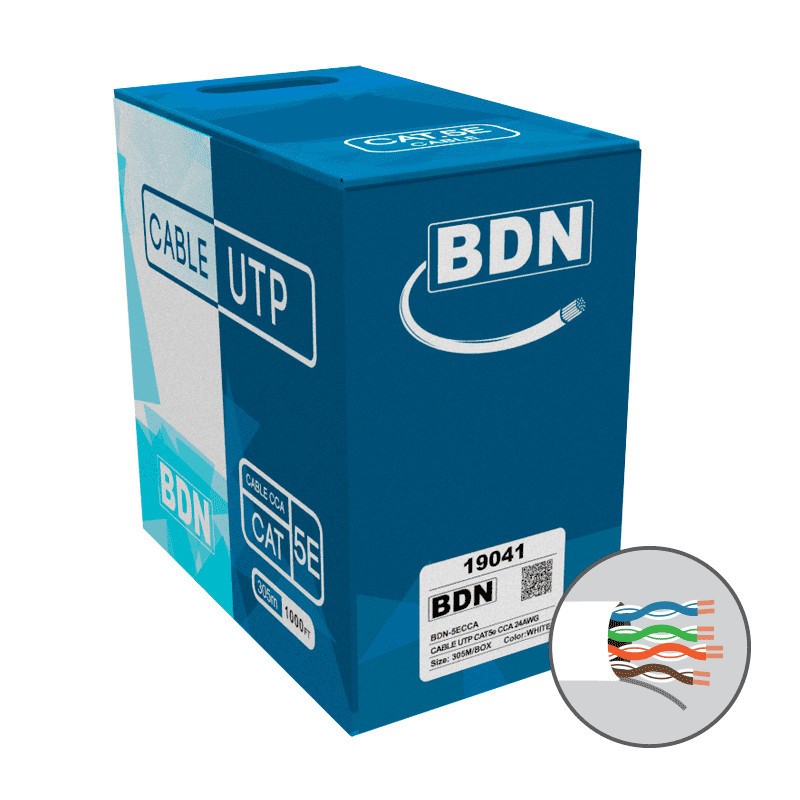 CABLE U- UTP CAT5E BDN 24AWG BLANCO 305M CCA BDN-5ECCA