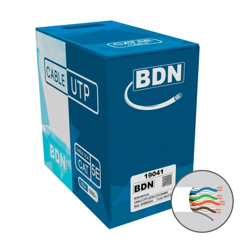 CABLE U- UTP CAT5E BDN 24AWG BLANCO 305M CCA BDN-5ECCA