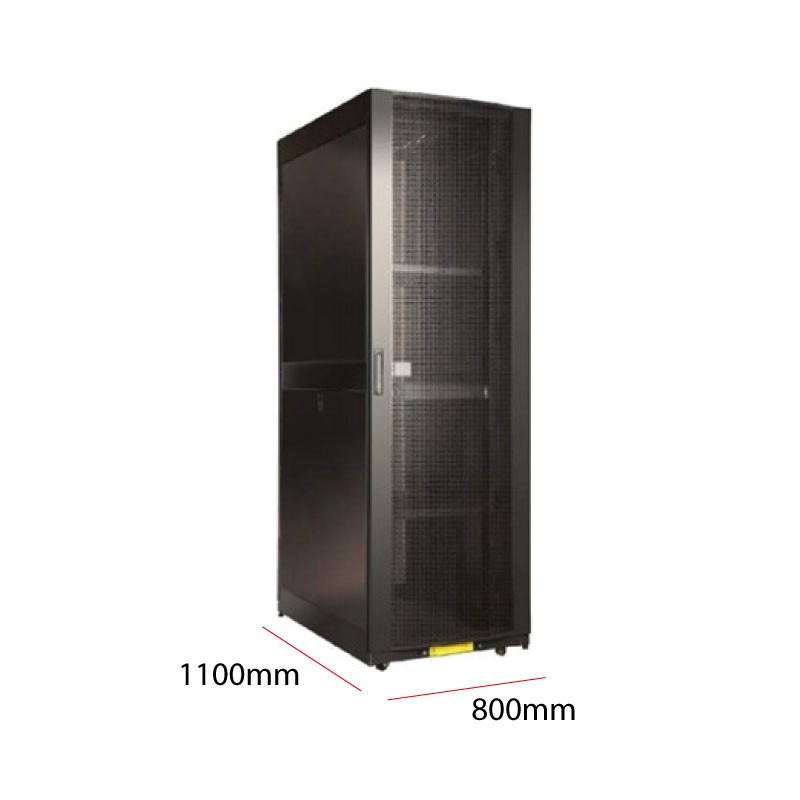 GABINETE RACK 42U PISO NEGRO 800MM X 1100MM BDN-RID42U110F