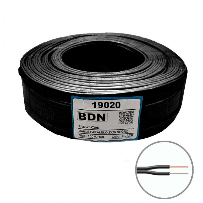 CABLE PARALELO NEGRO BDN 2X20 PAR- 2X20 N