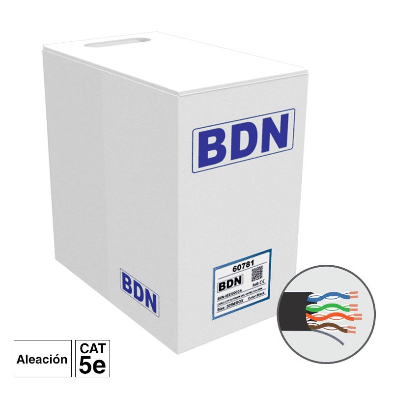 CABLE U/UTP EXTERIOR CAT5E BDN 305M ALEACION BDN-5EEXGCCA