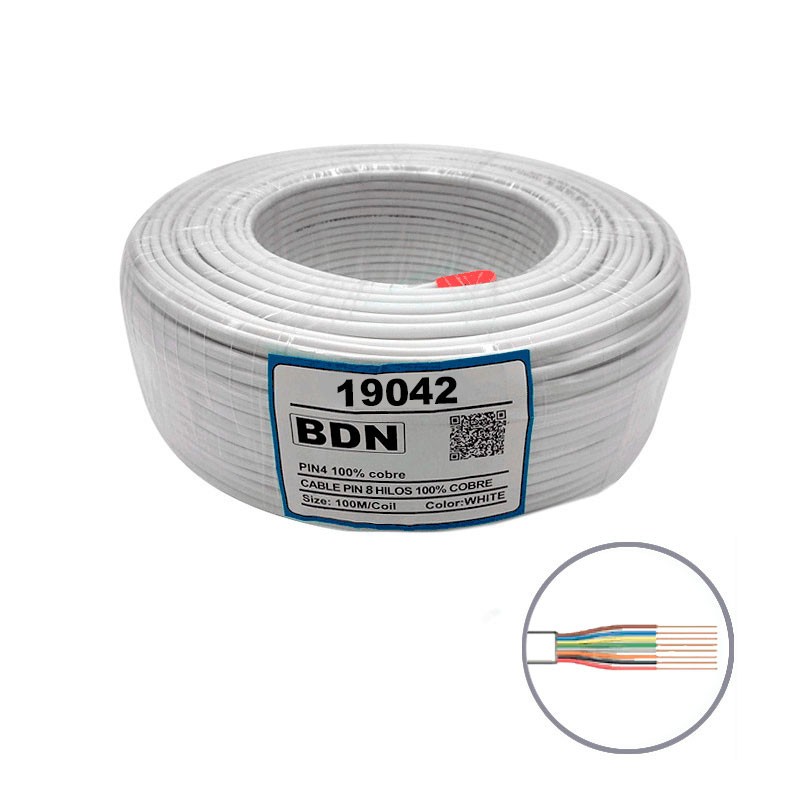 CABLE PIN BLANCO BDN 8 HILOS PIN 8 R