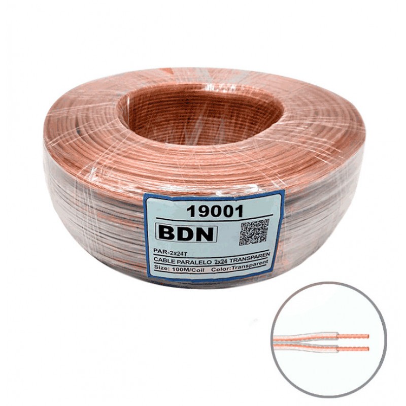 CABLE PARALELO TRANSPARENTE BDN 2X24v PAR- 2X24 T