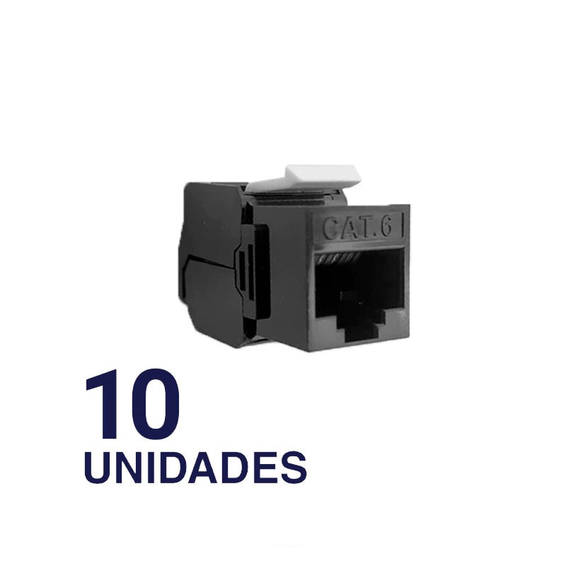 CONECTOR HEMBRA RJ45 CAT6 NEGRO BDN KEYSTONE 180G 10UNID BDN-MRH6N