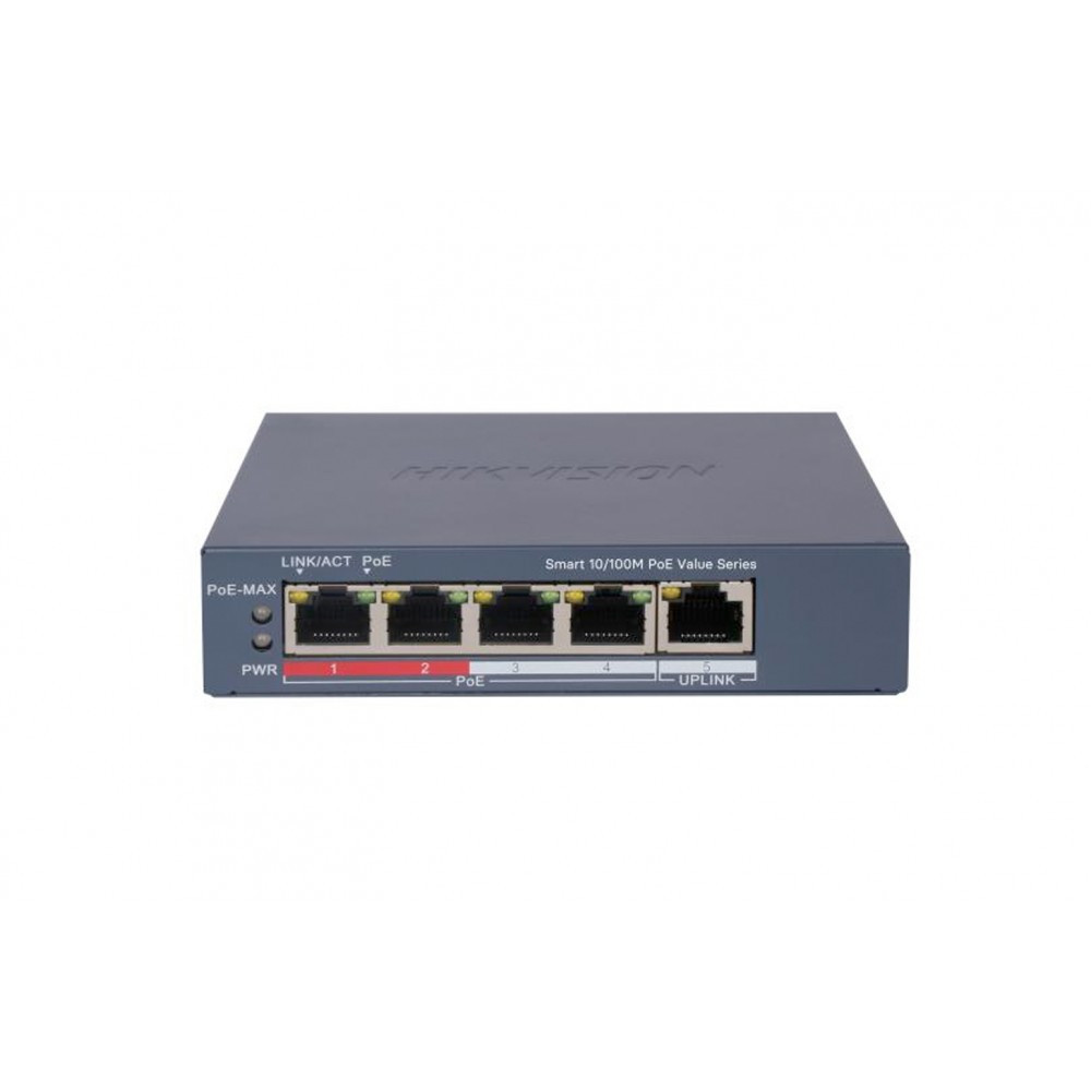 Switch 4FE PoE Inteligente DS-3E1105P-EI/M V2 Hikvision