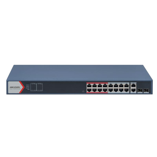 Switch PoE Administrable Hikvision DS-3E1318P-EI de 16 Puertos Gigabit con 2 SFP