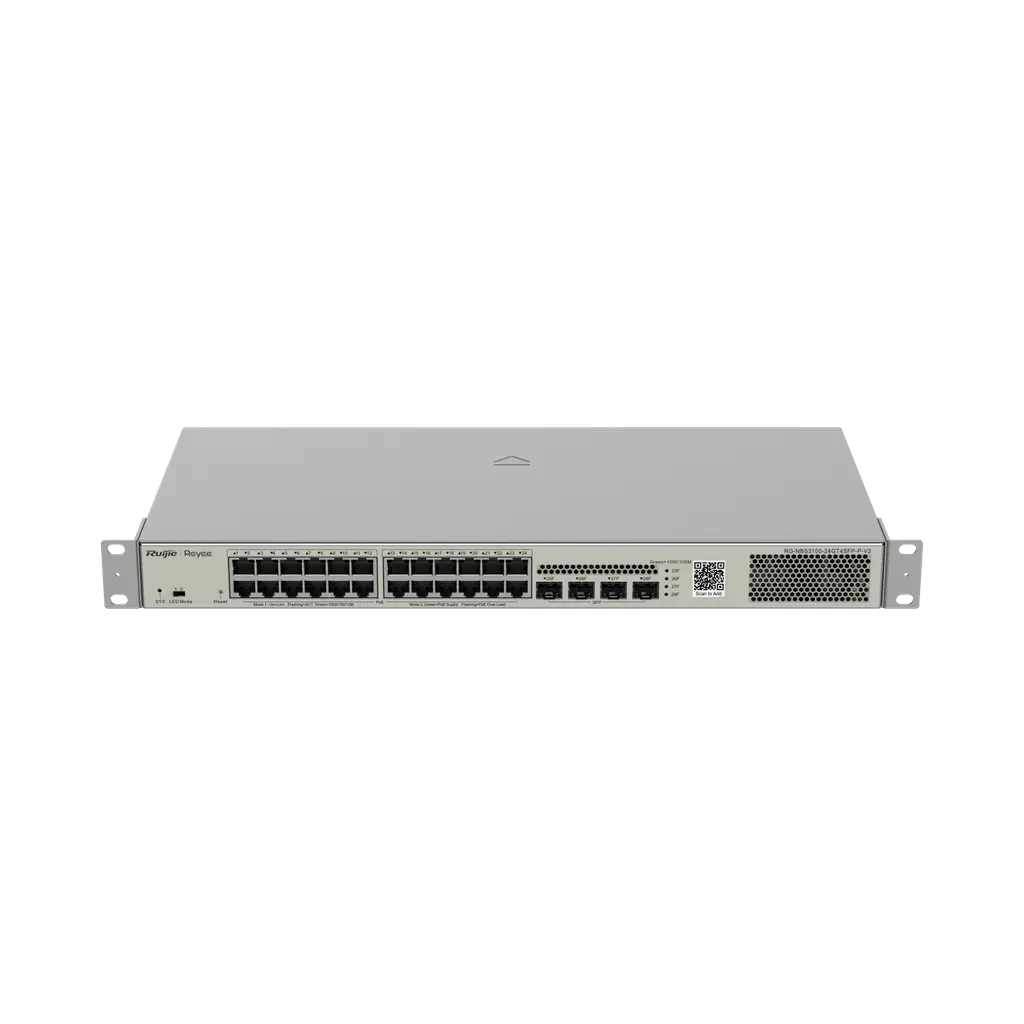 Switch administrable de capa 2, 24 puertos Gigabit 4 puertos 10Gbps RG-NBS3200-24GT4XS