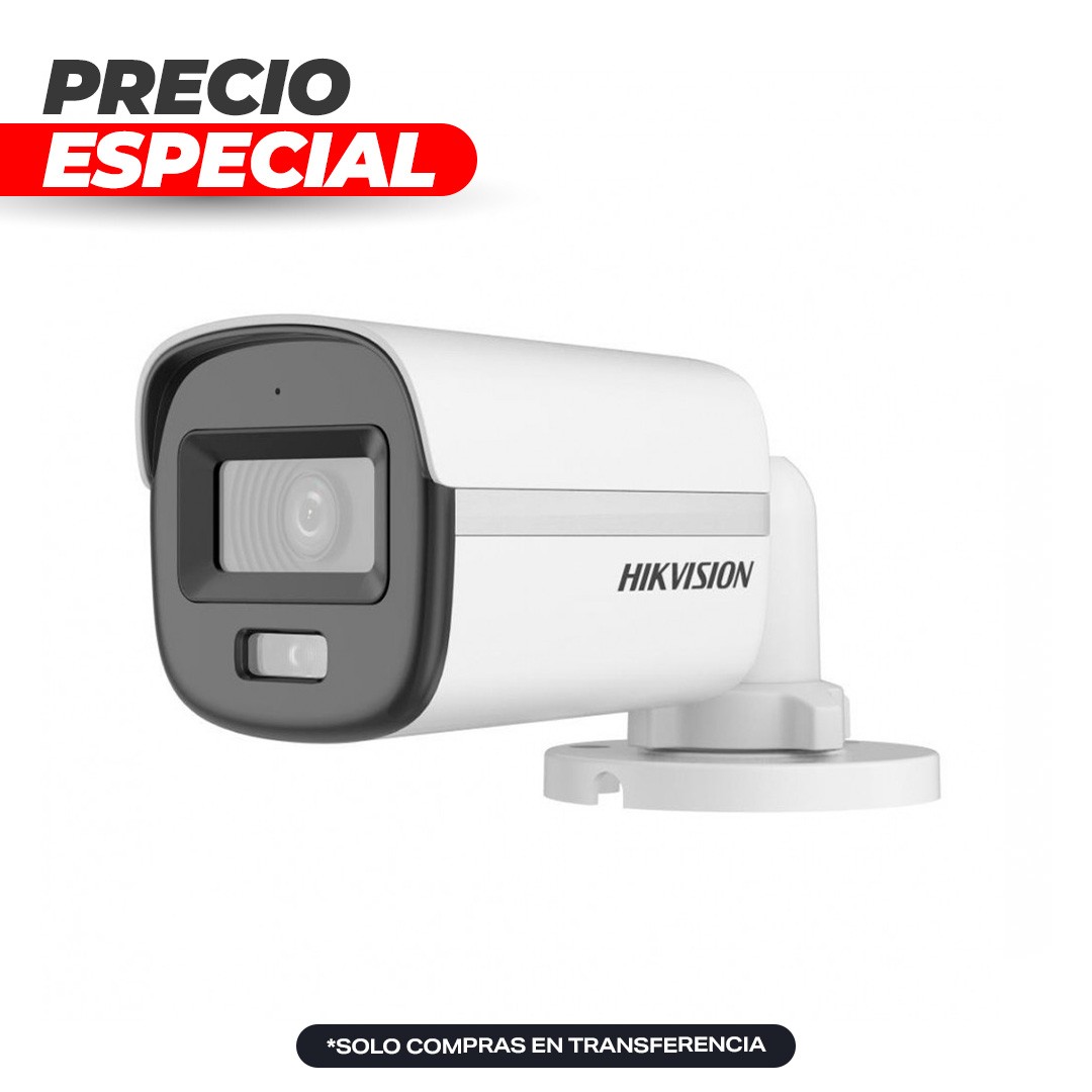 Cámara Bullet TVI 2MP IR20m Smart Hybrid Light IP67 DS-2CE10DF0T-LFS 2.8mm Hikvision