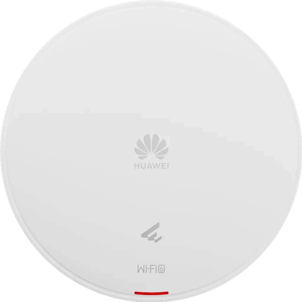 AP661. AP Huawei eKit Wifi 6 con velocidad de 6.575 Gbps cuenta con 3 bandas recomendado para 300 usuarios concurrentes cuenta con 1 puertos de 2.5Gbps y 1 puerto 1GE alcance optimo de 40m