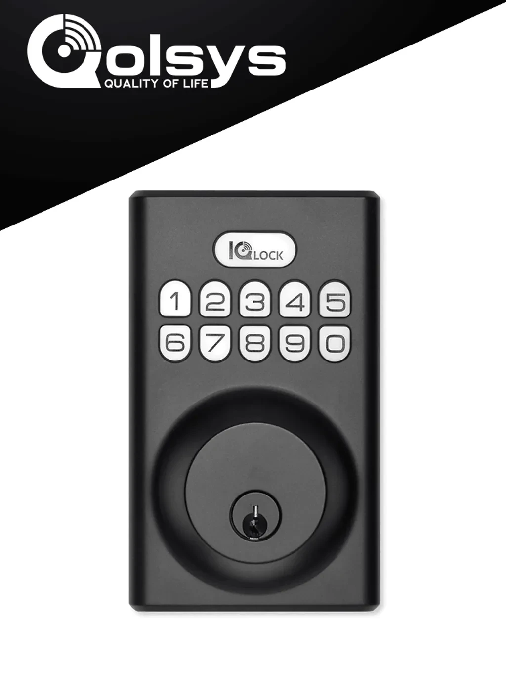 IQ LOCK-PGK-MB. PowerG Door lock, Satin Nickel
