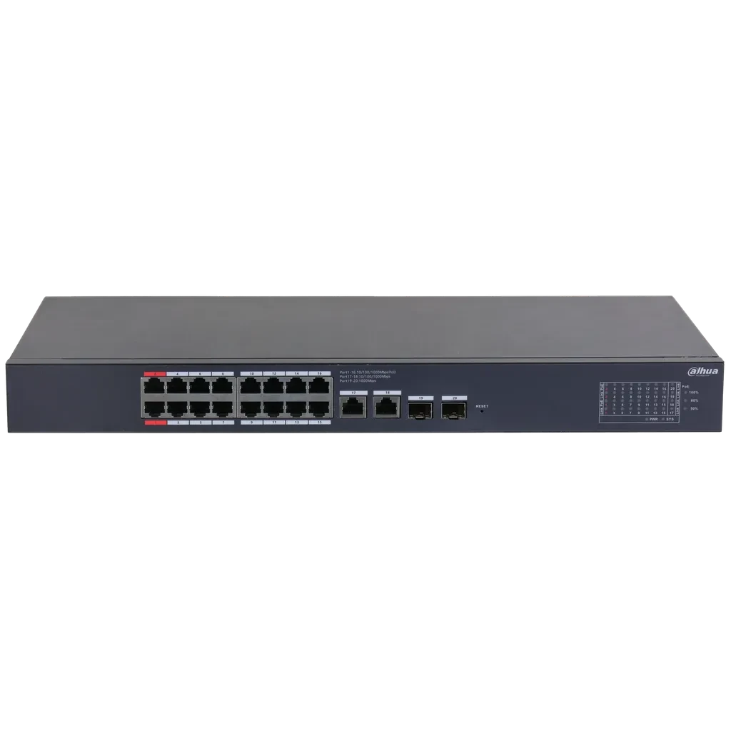 DH-CS4220-16GT-240. 20-Port Cloud Managed Desktop Gigabit Switch with 16-Port PoE