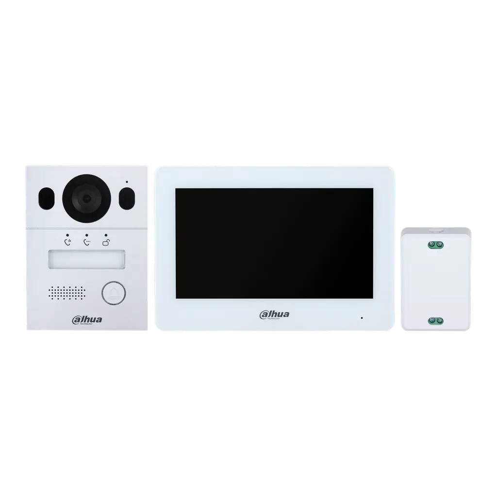 DHI-KTX01(F). Kit Video portero de 2 Hilos pantalla de 7" (VTO2003F / VTH5123H-W / VTNC1003C / VTM114)