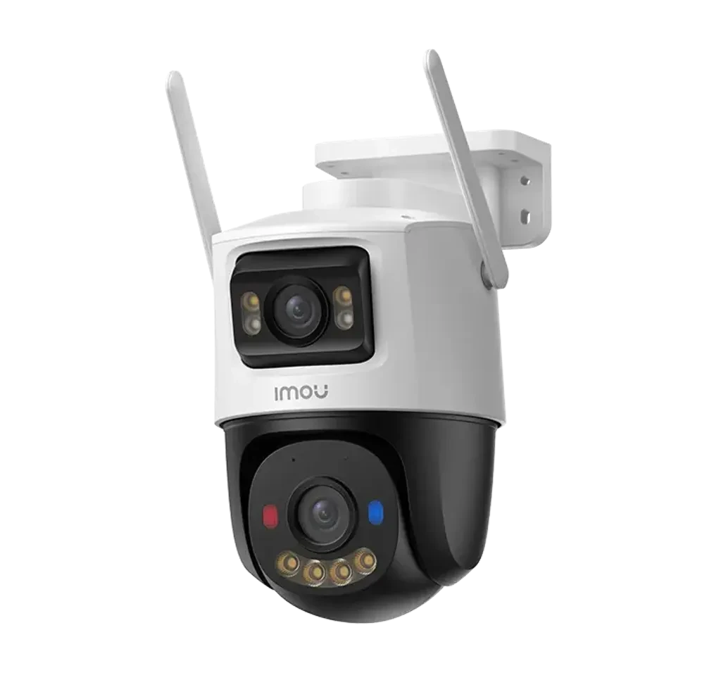 IPC-S7XEN-10M0WED. Cámara Imou Cruiser Dual 2 de 10MP exterior tipo PT lente fijo de 5MP y lente PT de 5MP iluminación máxima de hasta 30m.