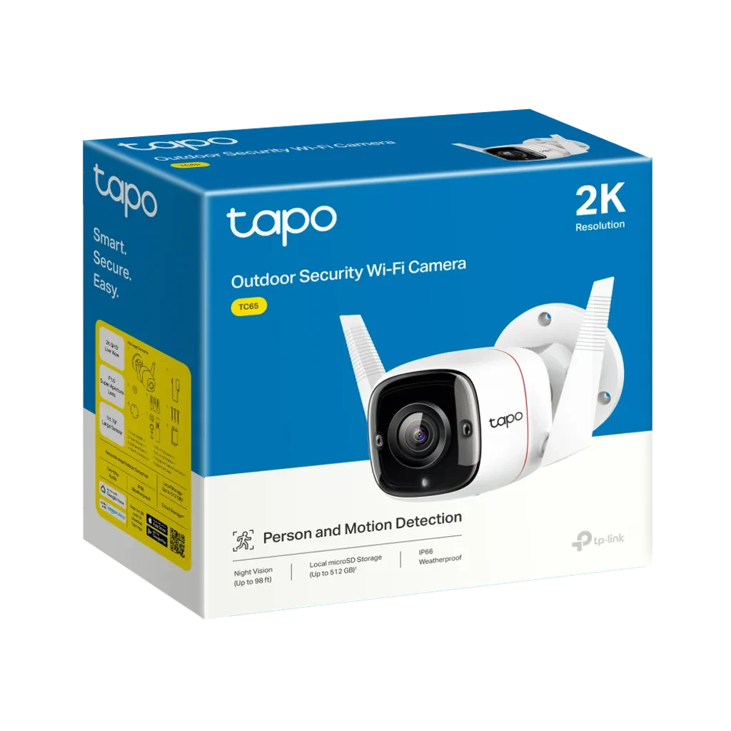 TC65. Cámara de Vigilancia para Exteriores con Detección IA de 3MP con visión nocturna de hasta 30m