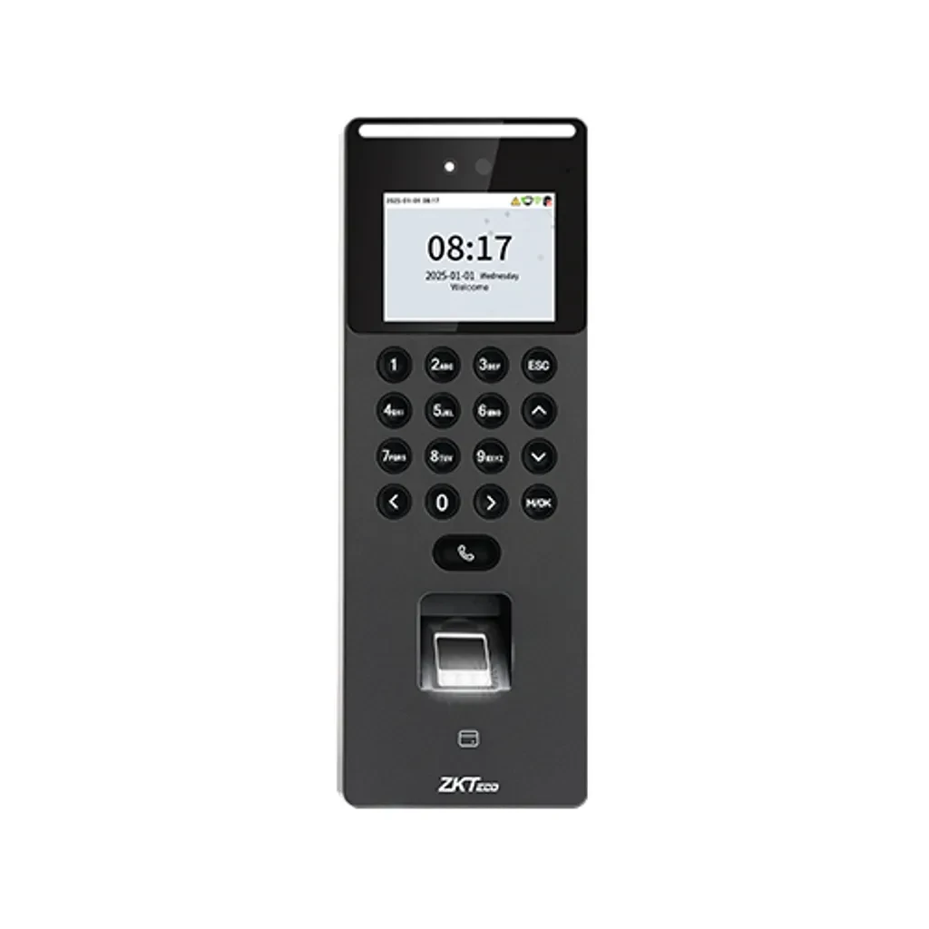 SenseFace 2A,   Terminal de control de acceso Standalone IP, Reconocimiento facial, huella, clave, Tarjeta ID 125 kHz, Función de video portero ( Servidor SIP )