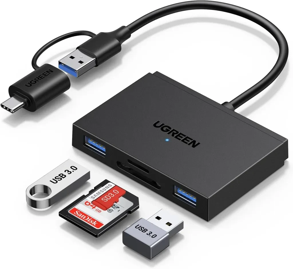 Lector Tarjetas UGREEN SD+TF+2 USB-A 3.0 CM812