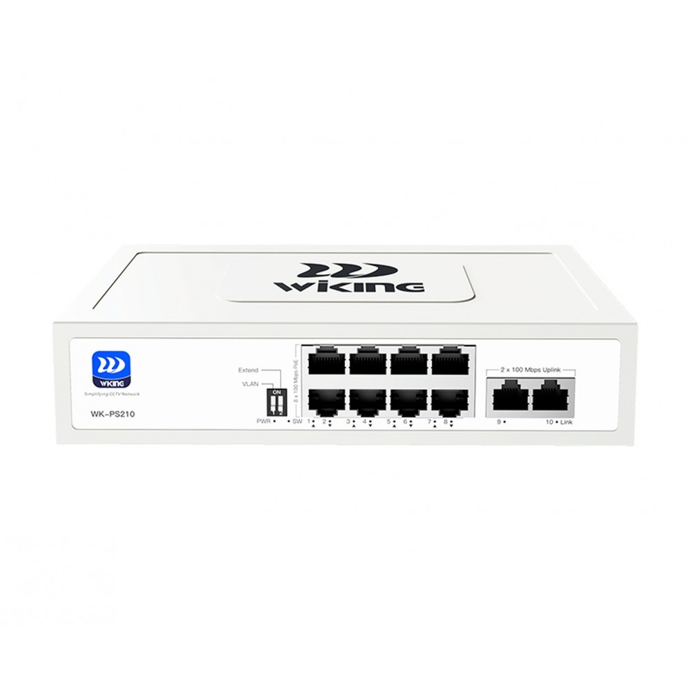 Switch 8FE PoE+ (76W) Mod. Extend + 2FE No Administrable WK-PS210(V2) Wiking